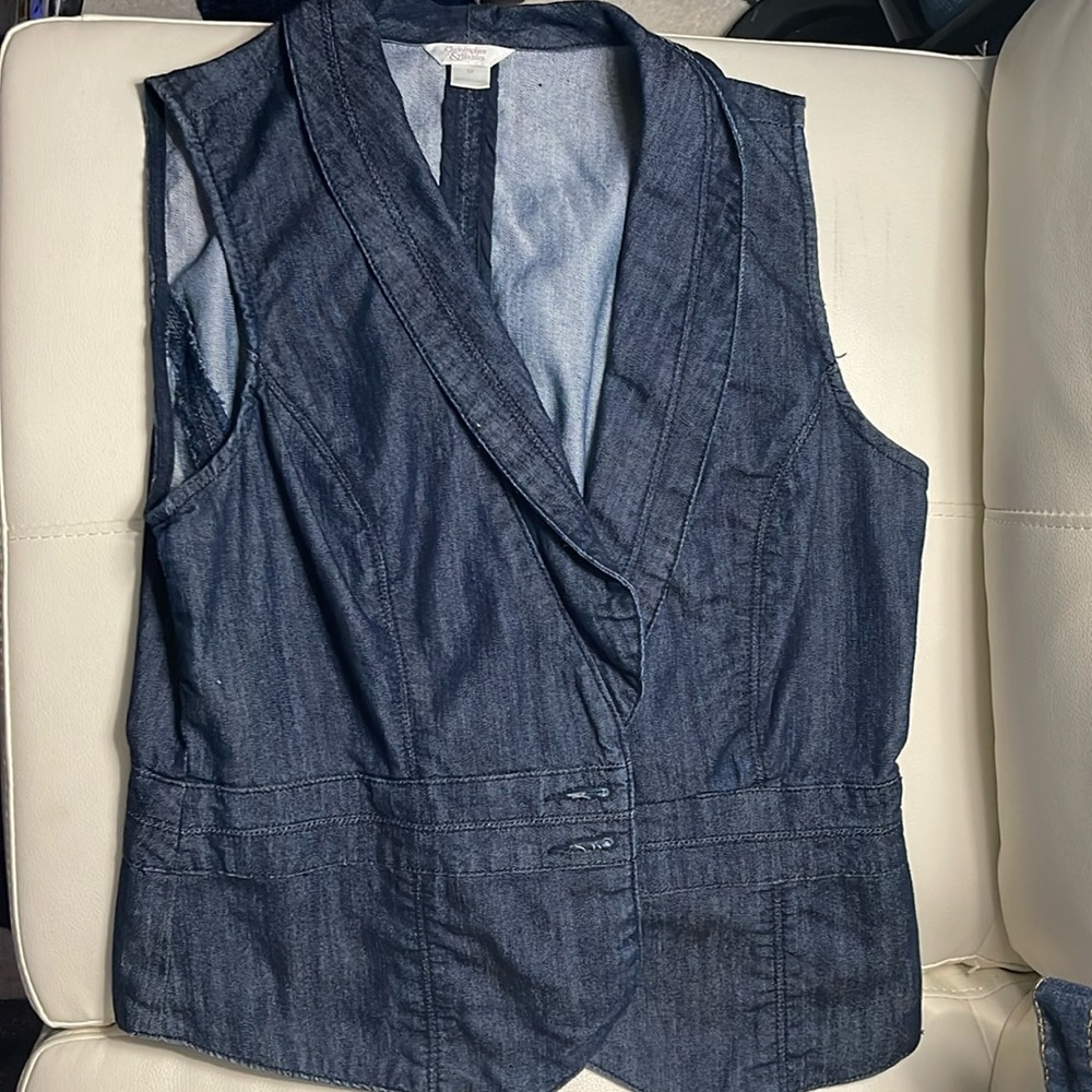 Christopher & Banks Blue Jean Vest